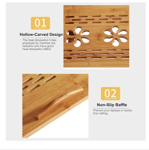 Bamboo Portable / Foldable Laptop Table / Desk - Picture 4 of 11